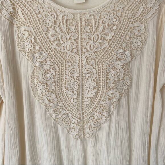 Sundance Savannah Cream Ivory Lace Front Blouse size medium - Picture 8 of 8